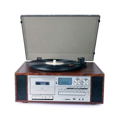 Hi-Fi&Home Vinyl Record Player Vintage Phonograph Turntable with Built-in Stereo Speakers Support PC Recording,RCA Output,Wood