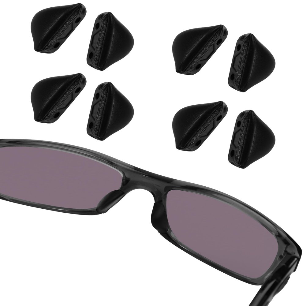 Bowyer 4 Pairs Replacement Nose Pads Compatible with Oakley Fives Squared/Pit Bull Sunglass-Black