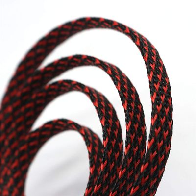 WYEUTO 32ft 2/5 inch PET Expandable Braided Sleeving Cable Sleeve (2/5"=10mm Black Red)