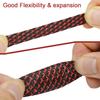 WYEUTO 32ft 2/5 inch PET Expandable Braided Sleeving Cable Sleeve (2/5"=10mm Black Red) view 3
