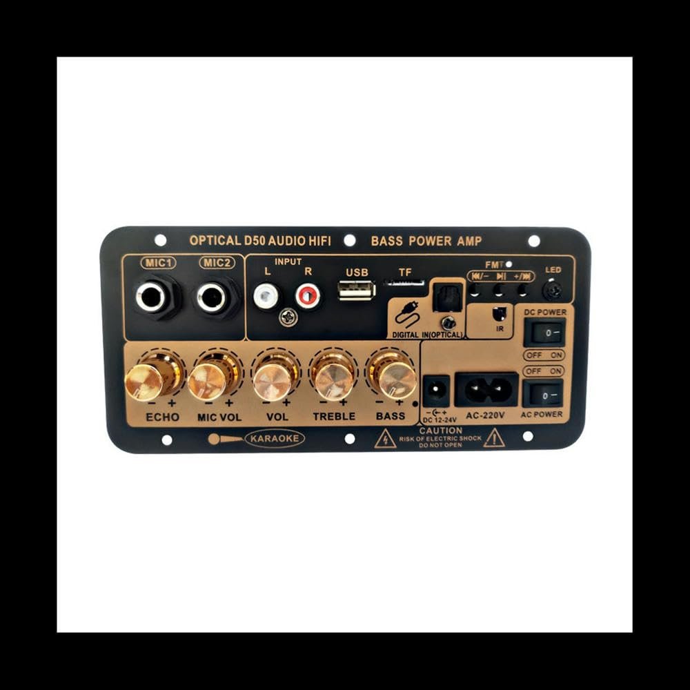 YTHYTHYTH for Digital Stereo Amplifier Board Subwoofer Dual Microphone Karaoke Car Amplifiers Speaker EU Plug