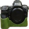 Z8 Case, BMAOLLONGB Handmade PU Leather Half Camera Case Bag Cover Bottom Opening Version for Nikon Z8 with Hand Strap (Green-A) view 1