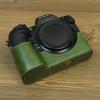 Z8 Case, BMAOLLONGB Handmade PU Leather Half Camera Case Bag Cover Bottom Opening Version for Nikon Z8 with Hand Strap (Green-A) view 2