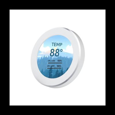 YTHYTHYTH for 2.1 Inch IPS Secondary Screen 480X480 USB Water-Cooled Round LCD Display CPU GPU RAM HDD Monitoring White