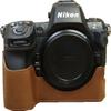 Z8 Case, BMAOLLONGB Handmade PU Leather Half Camera Case Bag Cover Bottom Opening Version for Nikon Z8 with Hand Strap (Coffee) view 1