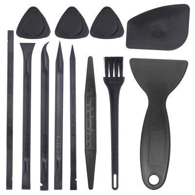 MECCANIXITY 12 in 1(Type B) Spudger Crowbars Opening Pry Tool Set Curved Pry Blade Electronics Repair Tools Kit for Cellphone Laptop PC Tablet