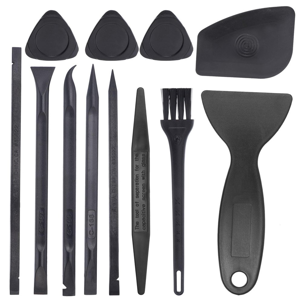 MECCANIXITY 12 in 1(Type B) Spudger Crowbars Opening Pry Tool Set Curved Pry Blade Electronics Repair Tools Kit for Cellphone Laptop PC Tablet