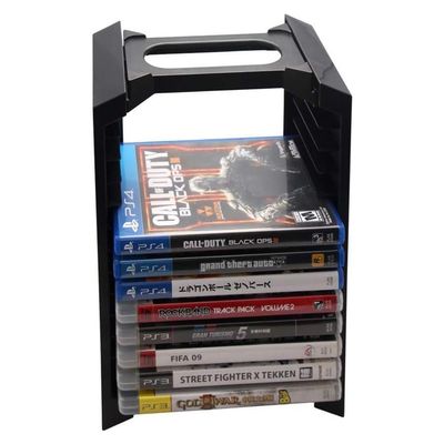 CD DVD Racks Disk Video Game Storage Tower- PS4 Slim PRO, for Movie Cases, Cassette Tape Display Stand Ultra-Large Capacity Disks Shelf for PS4 Slim Host, with 12 Game Disc Storage (Color : Without p