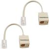 TANGMENGXI Tang.2Pcs RJ45 to RJ11 Converter Adapter Connector M/F Cable, Telephone RJ11 6P4C Female to Ethernet RJ45 8P8C Male Converter Cord(Beige) view 1