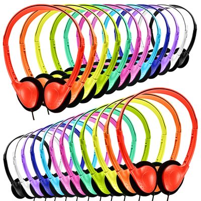 Yoley Classroom Headphones Bulk 50 Pack Class Set for School Students Kids and Adult -Sturdy Wired 3.5mm Plug (Mixed, 50 Pack)