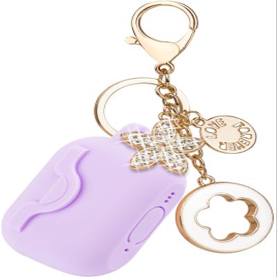 VOTILE Secure Lock Case for Airpods Pro 2nd Generation Case with Bling Keychain, Silicone Protective Case Cover for Airpods Pro 2 Women Girls - Lavender