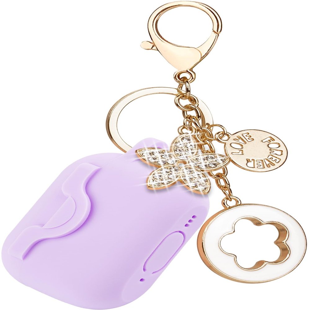 VOTILE Secure Lock Case for Airpods Pro 2nd Generation Case with Bling Keychain, Silicone Protective Case Cover for Airpods Pro 2 Women Girls - Lavender