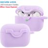 VOTILE Secure Lock Case for Airpods Pro 2nd Generation Case with Bling Keychain, Silicone Protective Case Cover for Airpods Pro 2 Women Girls - Lavender view 2