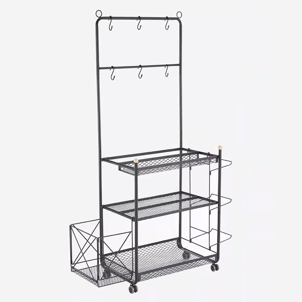 INEOUT Yoga Mat Holder, Exercise Equipment Organization, for Dumbbells, Kettlebell, Yoga Mat and Basketball Ball Storage, Storage Holder Rack with Wheels