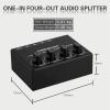 BUZHI 1-in-4-out Stereo Audio Amplifier Amp Signal Distributor 1 Channel Input 4 Channels Output RCA Interface Independent Volume Adjustment for Home Speakers,Stereo Audio Distribution Amplifier view 2