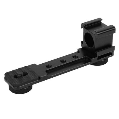 JEOZBM Aluminum Triple Hot Shoe Mount Extension Bracket, Extension Rod with Triple Hot Shoe Mounts, 1/4" Screw Hole, for Camera Phone