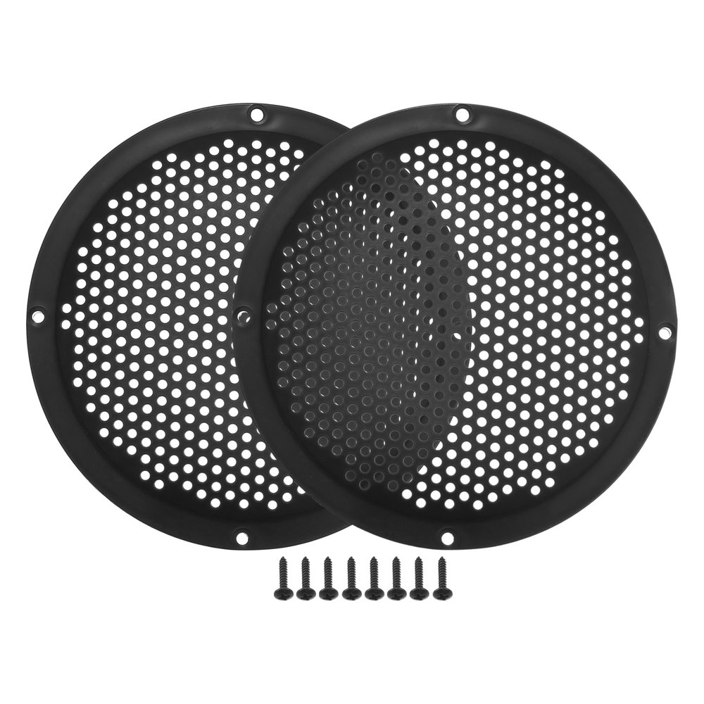 ACROPIX Universal 6" Car Speaker Grills Cover Mesh 6 Inch Audio Speaker Subwoofer Guard Protector Case with Mounting Screws ABS Black - Pack of 2