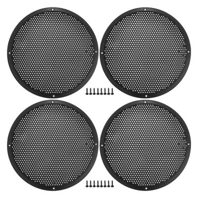 ACROPIX Universal 10" Car Speaker Grills Cover Mesh Round 10 Inch Audio Subwoofer Protective Case with Mounting Screws ABS Black - Pack of 4
