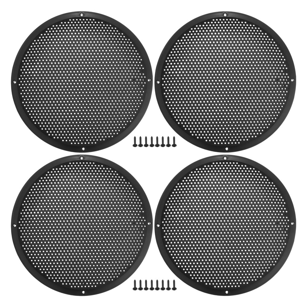 ACROPIX Universal 10" Car Speaker Grills Cover Mesh Round 10 Inch Audio Subwoofer Protective Case with Mounting Screws ABS Black - Pack of 4