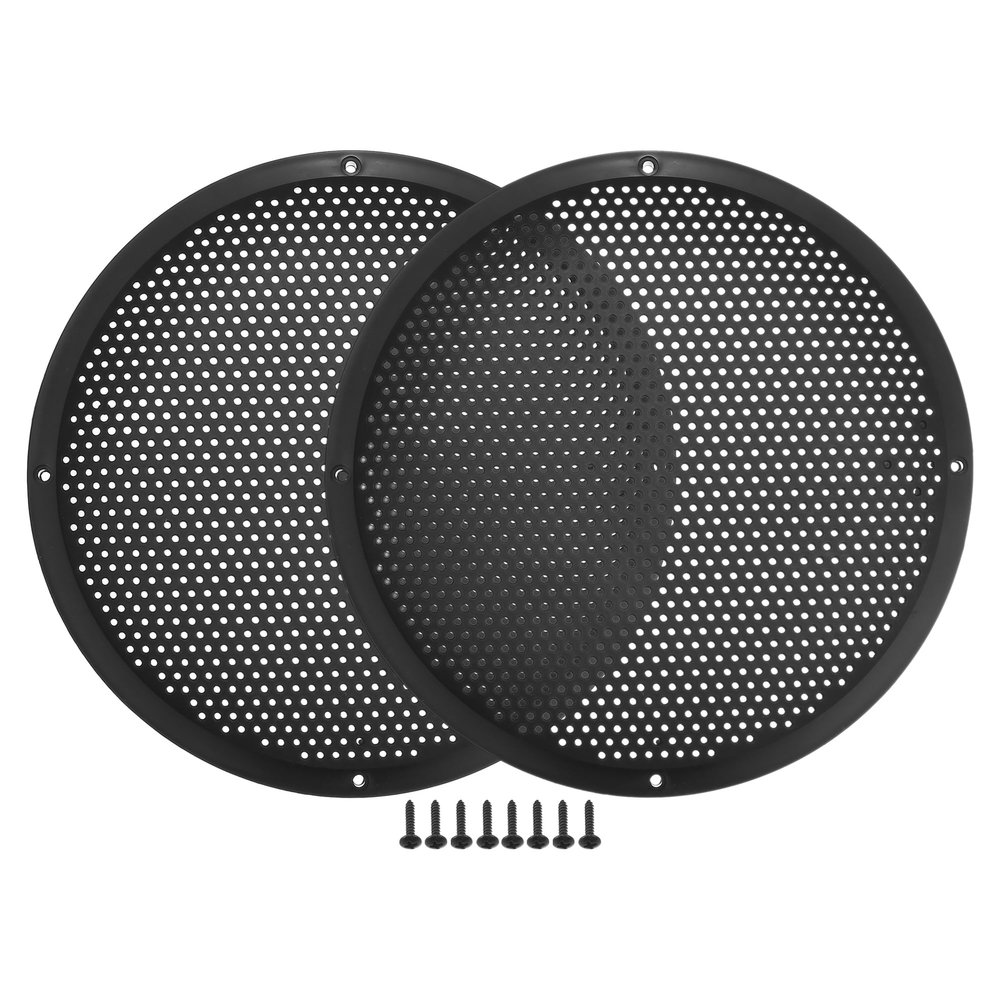ACROPIX Universal 10" Car Speaker Grills Cover Mesh 10 Inch Audio Speaker Subwoofer Guard Protector Case with Mounting Screws ABS Black - Pack of 2