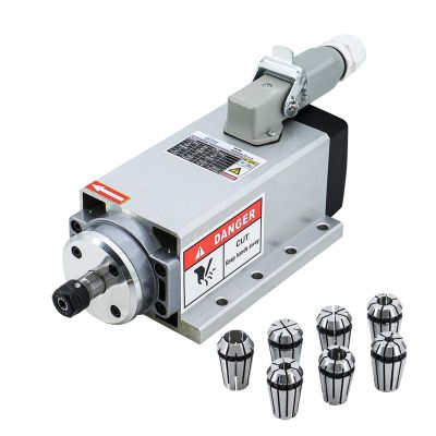 110V 220V 1.5kw ER11 Air Cooled Motor Square Air-cooling Milling for Engraving Wood Working Router (Color : Aviation And Collect, Size : 220V)