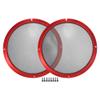ACROPIX Universal 10" Car Speaker Grills Cover Mesh Round 10 Inch Audio Speaker Subwoofer Guard Protector Case with Mounting Screws Iron Red Black - Pack of 2 view 1