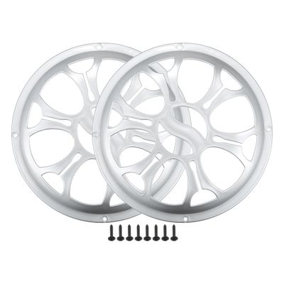 ACROPIX Universal 8" Car Speaker Grills Cover Round 8 Inch Audio Speaker Subwoofer Guard Protective Case with Mounting Screws ABS Silver Tone - Pack of 2