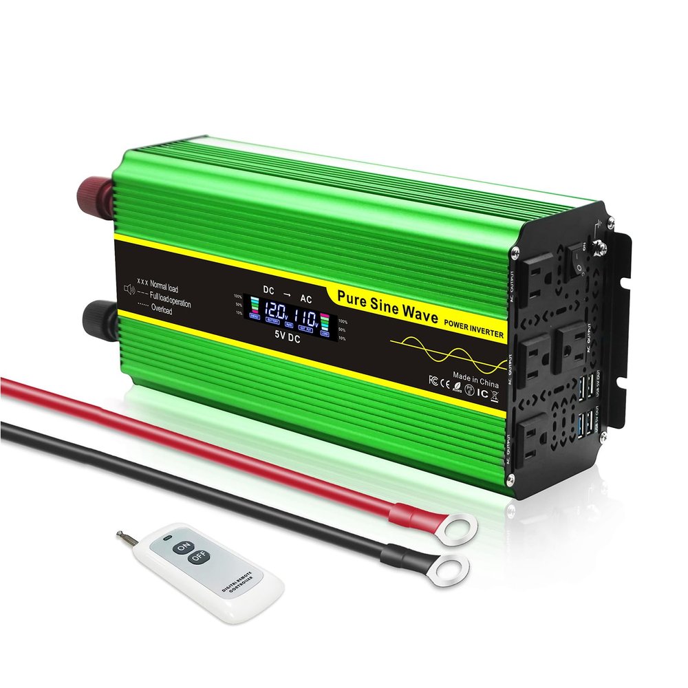 1600W Pure Sine Wave Power Inverters 12V/24V DC to AC 110V 120V 230V 240V Peak Power 3200W,LED Display AC Terminal Blocks, Solar Inverter,12v to 110v