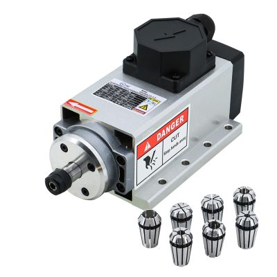 110V 220V 1.5kw ER11 Air Cooled Motor Square Air-cooling Milling for Engraving Wood Working Router (Color : Termianl And Collect, Size : 110V)