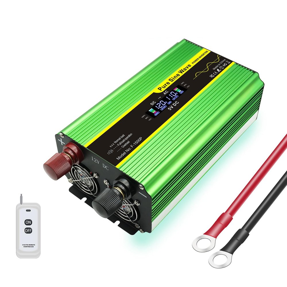 Pure Sine Wave Power Inverters 3000W 12V/24V DC to AC 110V 120V 230V 240V Peak Power 6000W,High Power Household Inverter, Solar Inverter with 4 USB Port,12V to 230V