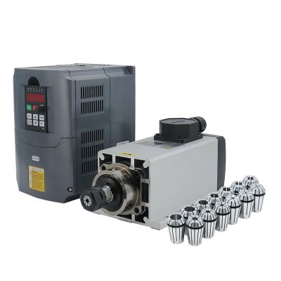 3.5kw ER20 ER25 Air Cooled Motor 220v 380v 4 Pcs Ceramic Ball Bearing And HY YL 4kw Inverter VFD For Engraver (Color : HY VFD ER20 Collect, Size : 380V Steel Bearing)
