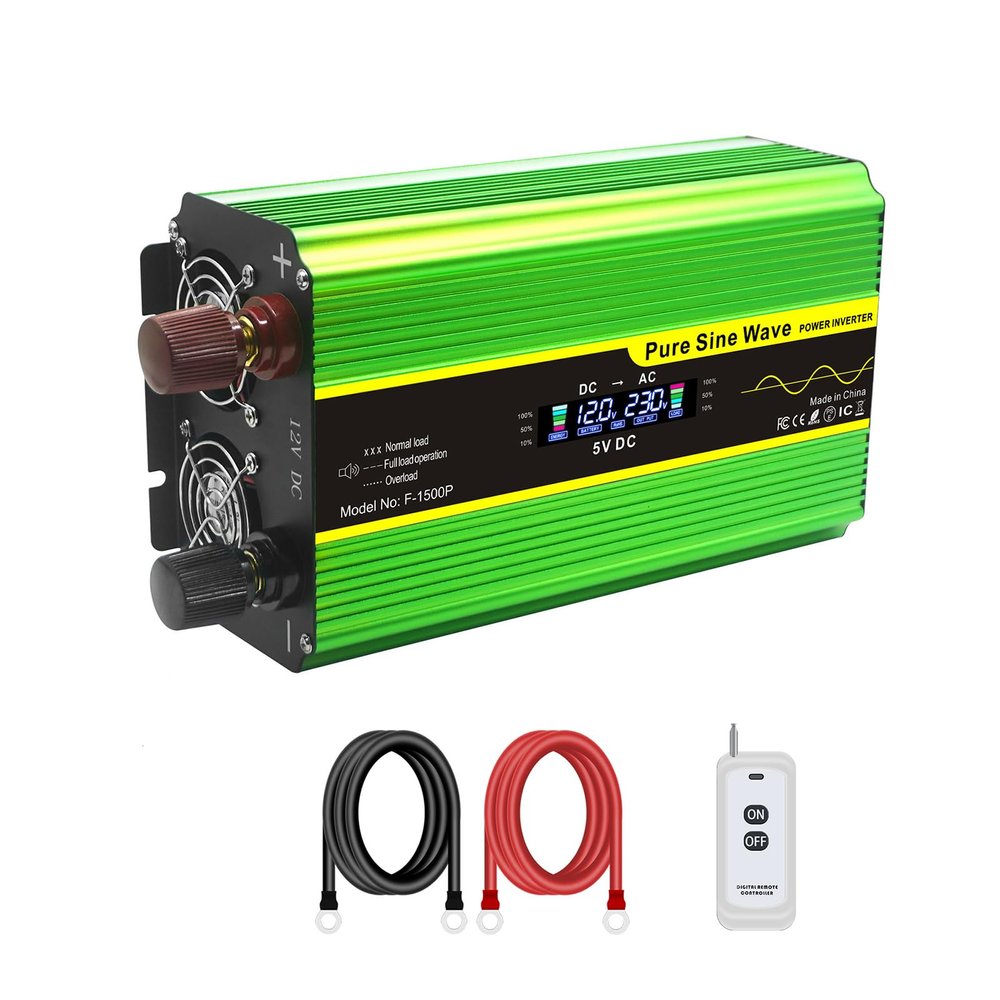 3000 Watt Pure Sine Wave Power Inverter(Peak Power 6000W) 12V/24V DC to 110V 120V/230V 240V Converter for Family RV Off Grid Solar System Car,24V to 110V