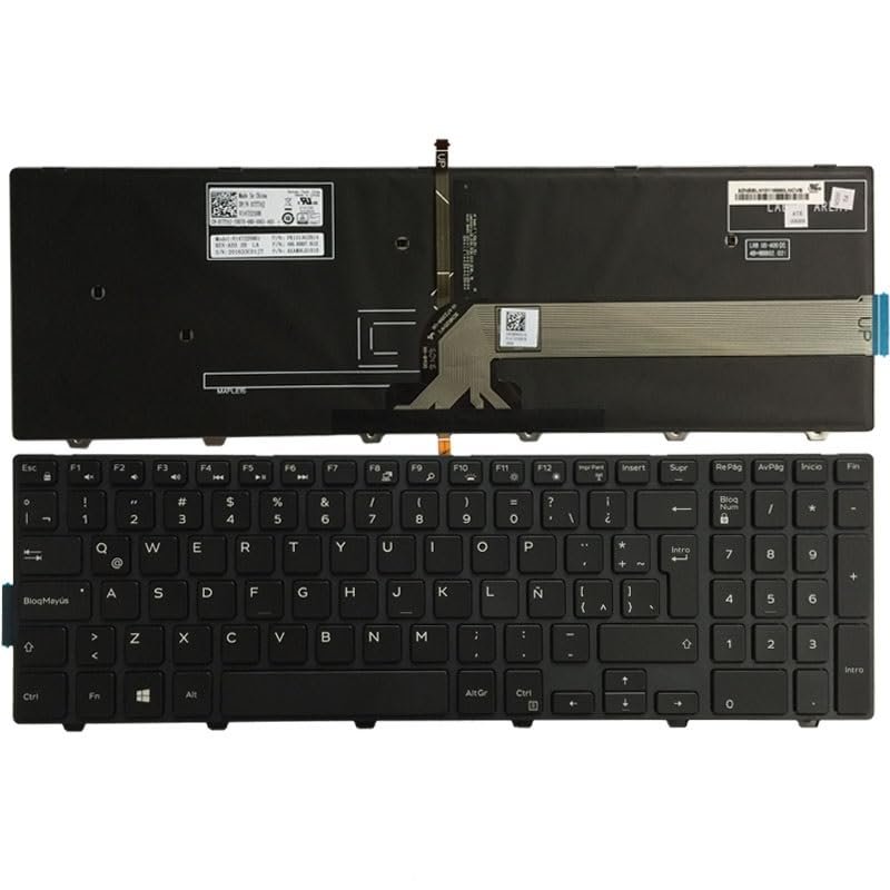 Glintique OEM Latin LA Backlit Keyboard for DELL Latitude 3550 3560 3570 Vostro 15 3546 3565 3558 3549 3559 - DP/N: 0JYP58 JYP58 - White Font Accessories