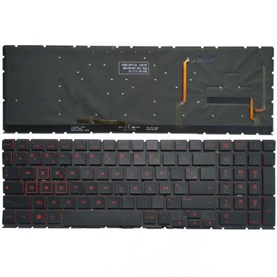 Glintique OEM French Laptop Keyboard for HP 15-DH 15-DC OMEN Series - Red Color - TPN-C144 Q211 C143 Compatible Replacement Accessories