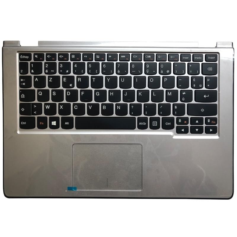 Glintique OEM New French Keyboard for Yoga 2 11 - Silver Palmrest Upper Case Replacement 90204976 AP0T5000200 Accessories