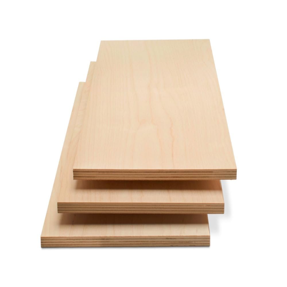 Baltic Birch Plywood 12 x 24 x 1/2 Inch - 12 mm Craft Wood, Pack of 2 B/BB Grade, Stronger Than Basswood Sheets or Balsa Wood, Perfect for Laser, CNC Cutting, Wood Shelves, by Woodpeckers