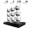 Night Owl Power Over Ethernet 24 Channel NVR Video Home Security Camera System with (9) Wired IP 4K HD Indoor/Outdoor Deterrence Dome Cameras and 4TB Hard Drive (Add up to 8 Wi-Fi Cameras) view 2
