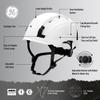 GE Safety Helmet, Impact Absorbing Tech, Adjustable Ratchet, ANSI Type 1, Memory Foam Padding, Hard Hats Protection, Lightweight, Durable, Chin Strap - White, Class C (Vented), OSHA Approved view 4