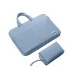 Laptop and Tablet Bag Laptop Sleeve 15.6 Notebook Bag,PU Multifunctional Briefcase Bag Waterproof Shockproof Notebook Case Work Bag Business Travel Office (Color : Blue 2 Set, Size : 15.6inch) view 1