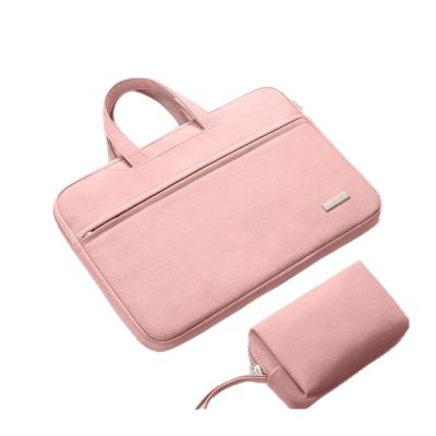 Laptop and Tablet Bag Laptop Sleeve 15.6 Notebook Bag,PU Multifunctional Briefcase Bag Waterproof Shockproof Notebook Case Work Bag Business Travel Office (Color : Pink 1 Set, Size : 11.6inch)