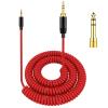 Alitutumao QC45 Coiled Headphones Audio Cable, 2.5mm to 3.5mm Aux Cord Compatible with Bose Quietcomfort QC45 QC35 NC700 On-Ear 2/OE2i/Soundtrue/Soundlink Headphones with 6.35mm Adapter, Red (4-16FT) view 1