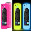 3 Pack Remote Covers Replacement Compatible with Toshiba and Insignia Fire TV Remote, Silicone Sleeve Case for CTRC1US21 NS-RCFNA-21 Glow in The Dark Blue Yellow Rose Red view 1