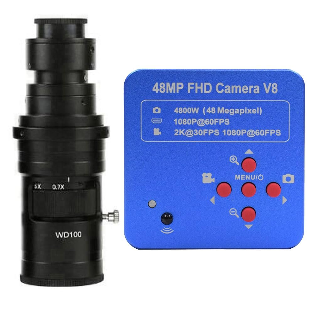 1080P 2K HDMI & USB Digital Industrial Microscope & 200X C-Mount Lens for Electronic Soldering Repair