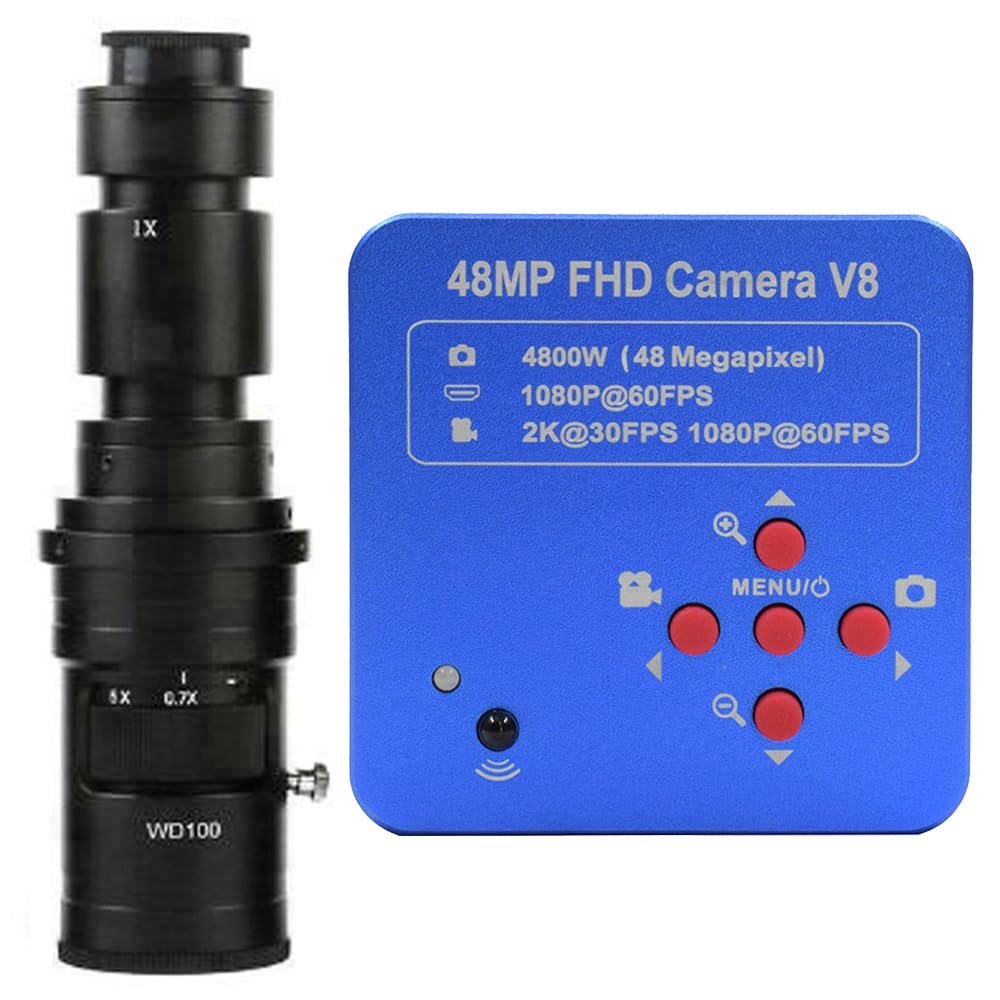 1080P 2K HDMI & USB Digital Industrial Microscope & 500X C-Mount Lens for Electronic Soldering Repair