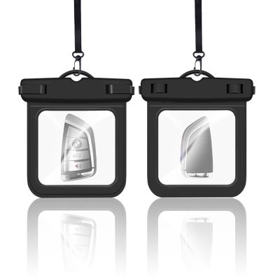2 Pack Submersible Waterproof Wallet Dry Car Key Fob Case Bag,Swimming Surfing Water Sports Small Waterproof Pouch Holder for Door Ship Card Credit ID Card Driver Fishing License Cash Coins-Black