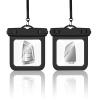 2 Pack Submersible Waterproof Wallet Dry Car Key Fob Case Bag,Swimming Surfing Water Sports Small Waterproof Pouch Holder for Door Ship Card Credit ID Card Driver Fishing License Cash Coins-Black view 1