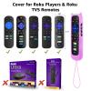 2 Pack Case for Roku Remote, Cover for Hisense/TCL Roku TV Steaming Stick/Express, Silicone Protective Controller Universal Replacement Sleeve Skin Glow in The Dark Purple Blue view 2