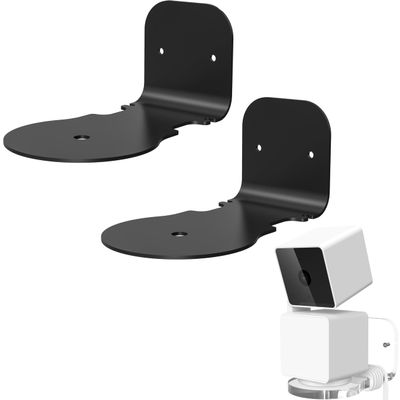 ZahoTse for WYZE Cam Pan v3 Indoor/Outdoor Holder Wall Mount WYZE Cam Pan v3 Indoor/Outdoor Stand Bracket Accessories, WYZE Cam Pan v3 Indoor/Outdoor Speaker Accessory Rack (2 Pieces, Black) JB06