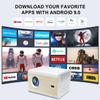 HD 4K 250ANSI Bluetooth Home Smart Wifi Projector with 200" Screen, Trackolor J5 mini LCD Movie Projector Compatible with iOS/Android Phone/Tablet/Laptop/PC/USB /DVD/Game Console PS5/Speaker view 3