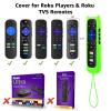 2 Pack Case for Roku Remote, Cover for Hisense/TCL Roku TV Steaming Stick/Express, Silicone Protective Controller Universal Replacement Sleeve Skin Glow in The Dark Pink Green view 2
